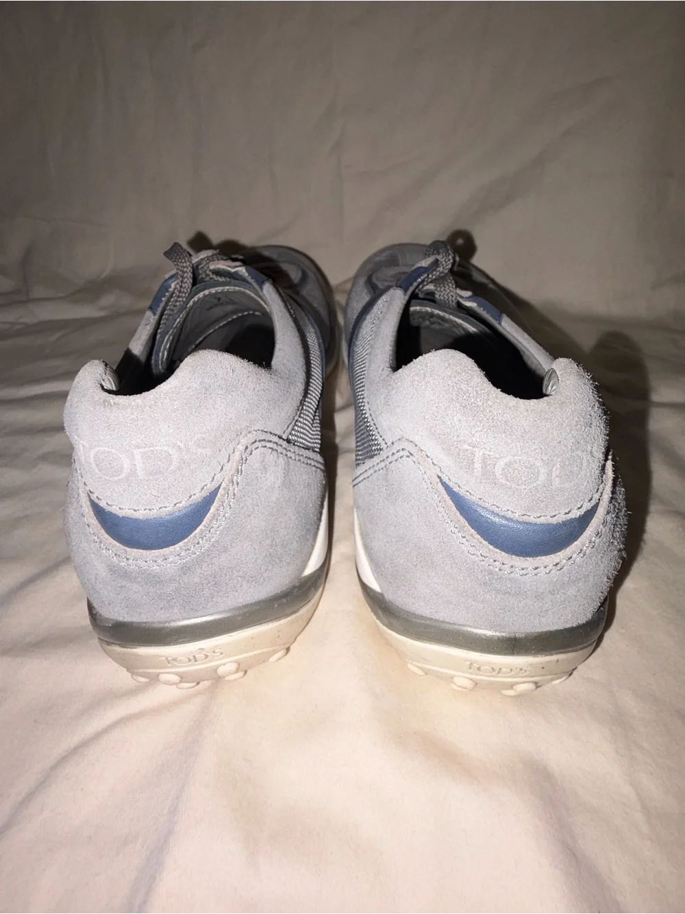Tod’s Project T Men’s Suede Mesh Sneakers Gray Blue 7.5 Italy